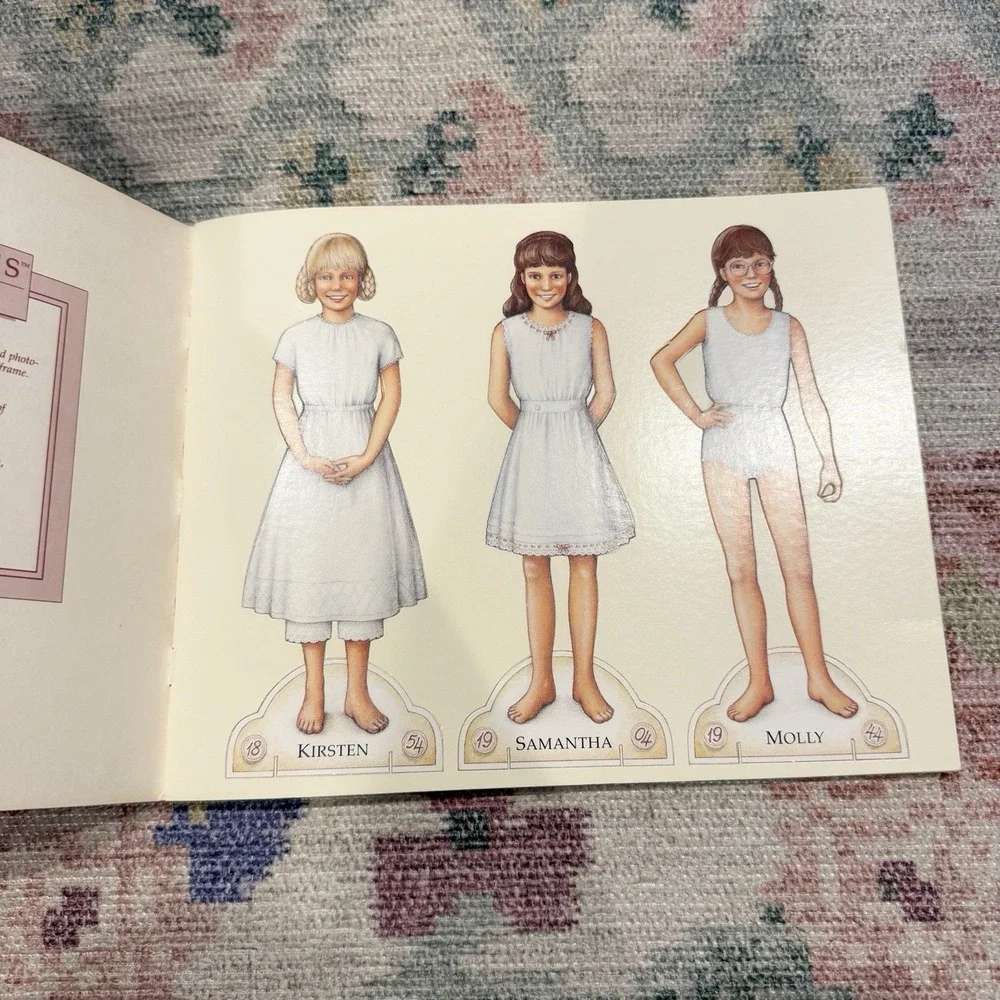 VTG American Girl Paper Dolls Book Pleasant Company Kirsten Samantha Molly